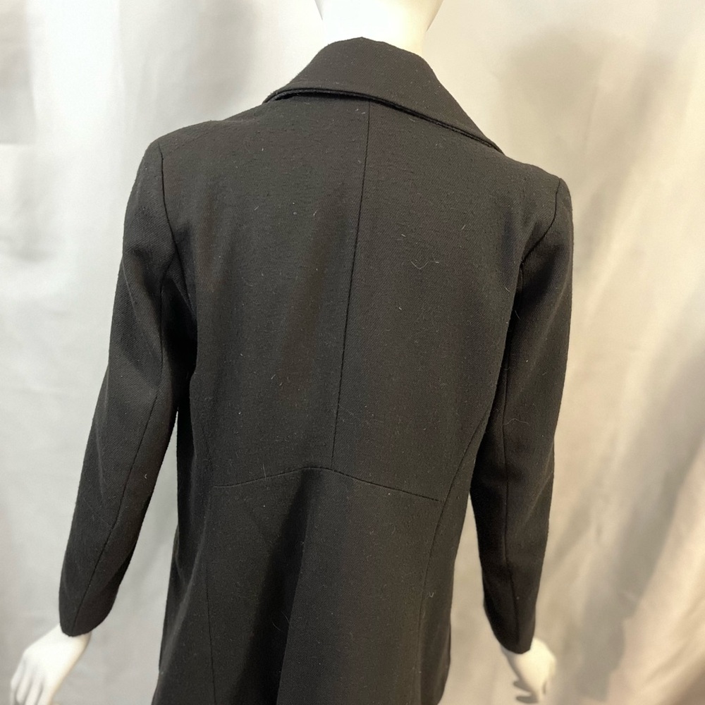 Women's Double-Breasted Wool Black Pea Coat H&M - Picture 7 of 10